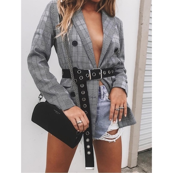 Princess Polly Jackets & Blazers - Princess Polly-CLOE FANTI BLAZER GREY (Size:4)